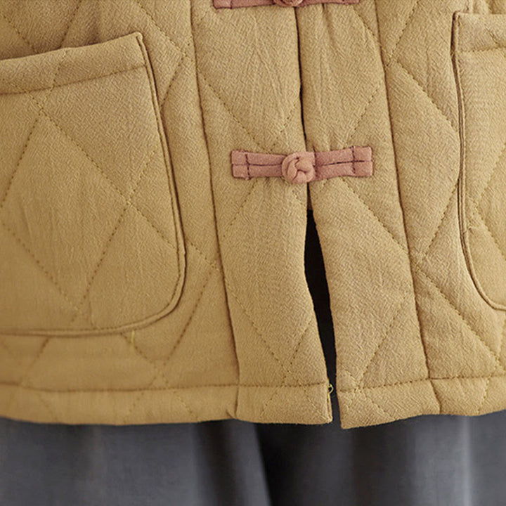 Giacca da donna Buddha Stones Tai Chi Zen a maniche lunghe, imbottita in cotone, con tasche - image 16