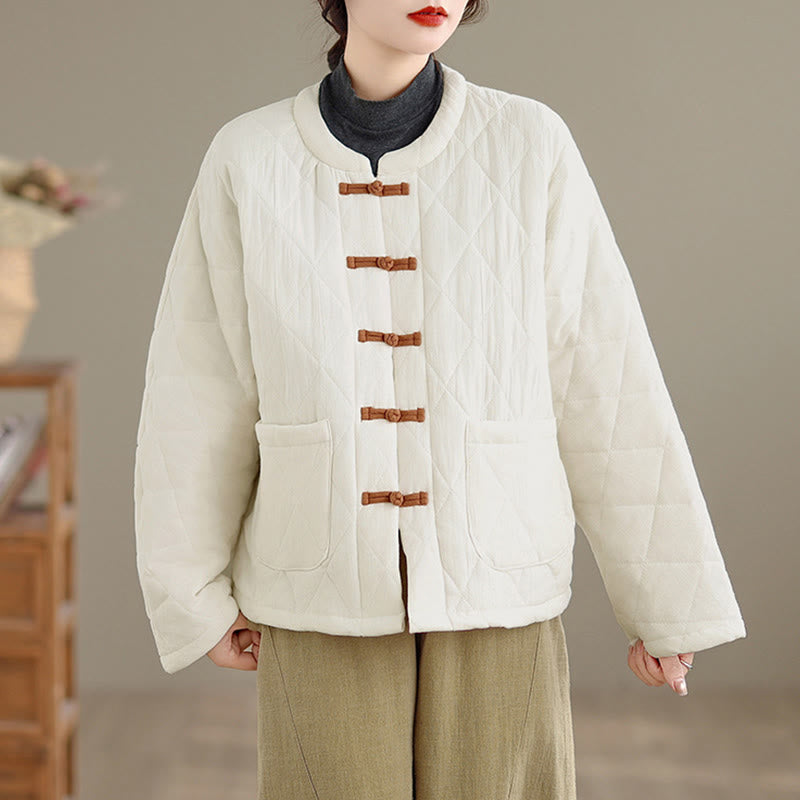 Giacca da donna Buddha Stones Tai Chi Zen a maniche lunghe, imbottita in cotone, con tasche - image 22