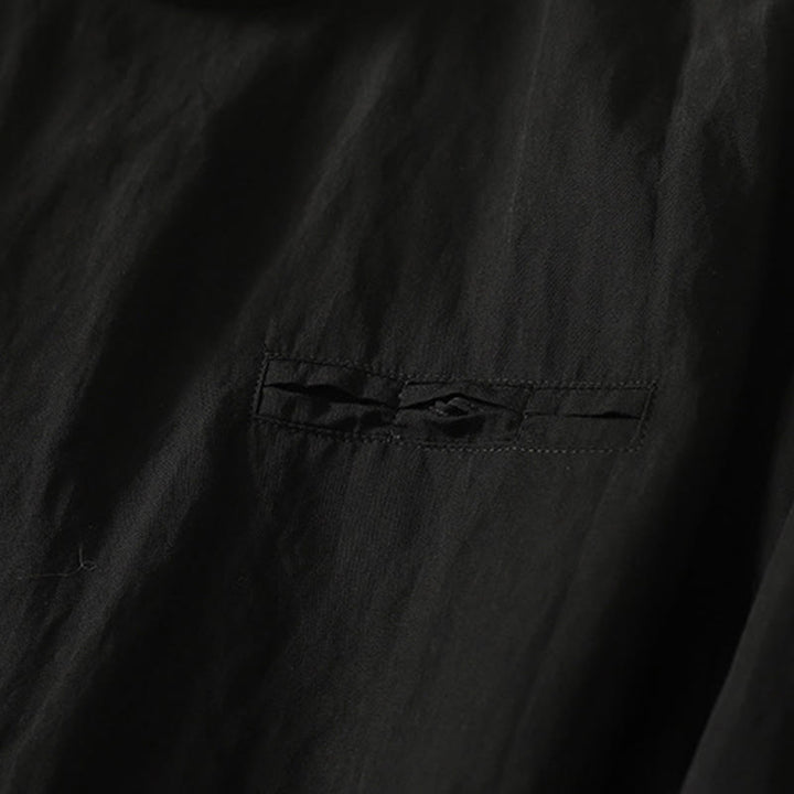 Camicia da donna in cotone a maniche lunghe con colletto rialzato, bottoni cinesi e design semplice, motivo Buddha Stones Fall - image 13