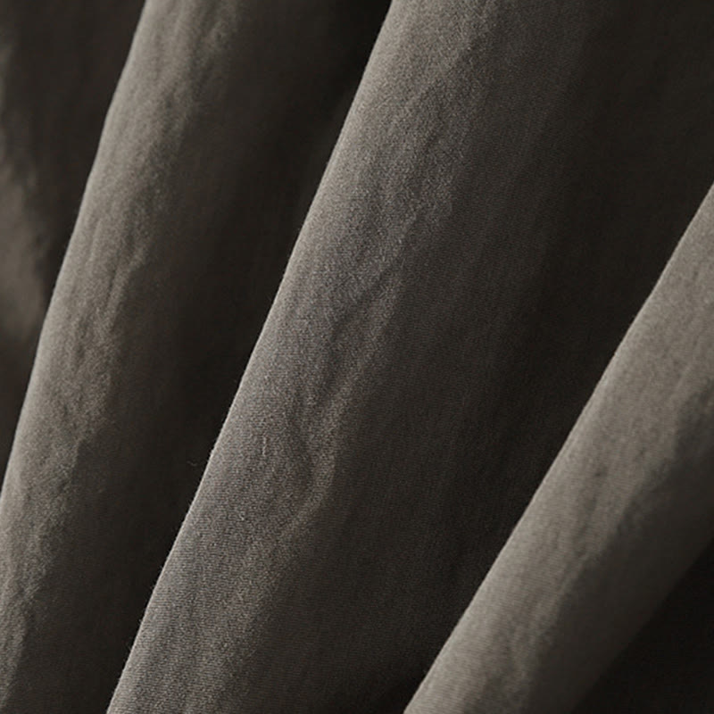 Camicia da donna in cotone a maniche lunghe con colletto rialzato, bottoni cinesi e design semplice, motivo Buddha Stones Fall - image 7