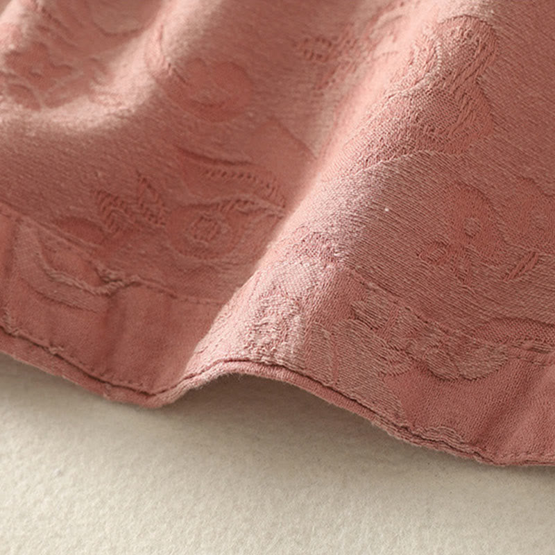 Camicia da donna in cotone a maniche lunghe Zen con motivo jacquard semplice primaverile Buddha Stones - image 19