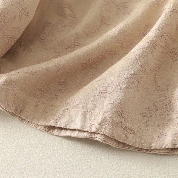 Camicia da donna in cotone a maniche lunghe Zen con motivo jacquard semplice primaverile Buddha Stones - image 9