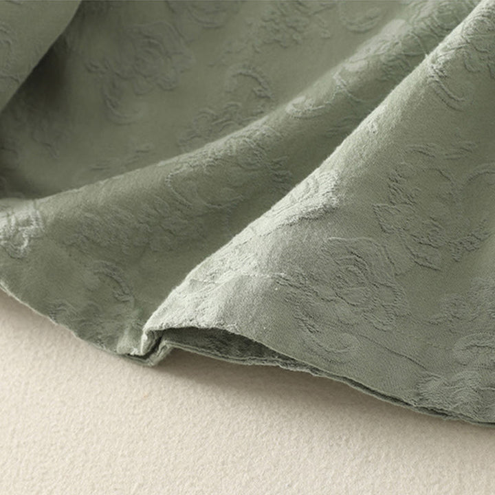 Camicia da donna in cotone a maniche lunghe Zen con motivo jacquard semplice primaverile Buddha Stones - image 4