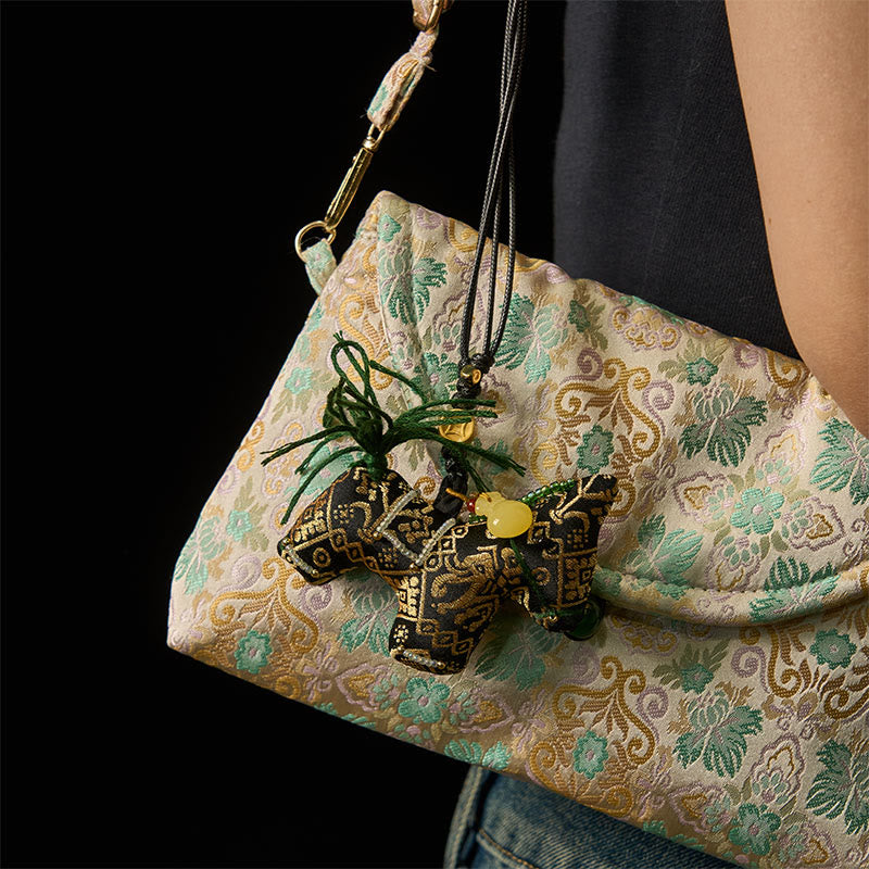 Buddha Stones Anno del Cavallo Zhuang Broccato di Seta Ti Augura Buona Fortuna Decorazione Appesa - image 4