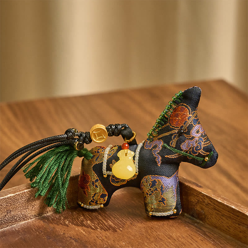 Decorazione da appendere con motivo a giglio in broccato di seta Buddha Stones, Anno del cavallo - image 2