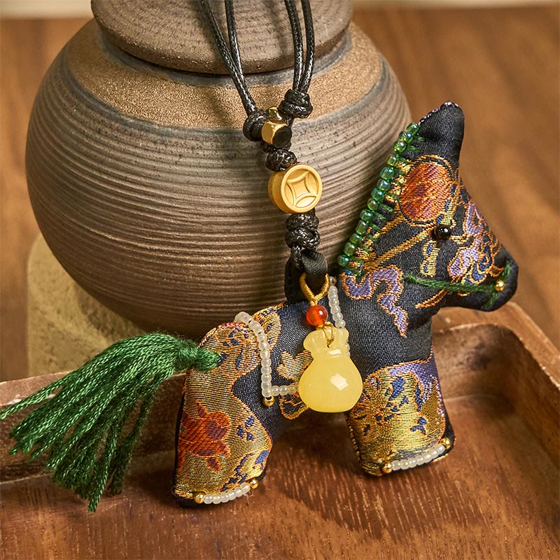 Decorazione da appendere con motivo a giglio in broccato di seta Buddha Stones, Anno del cavallo - Modello di giglio - image 0