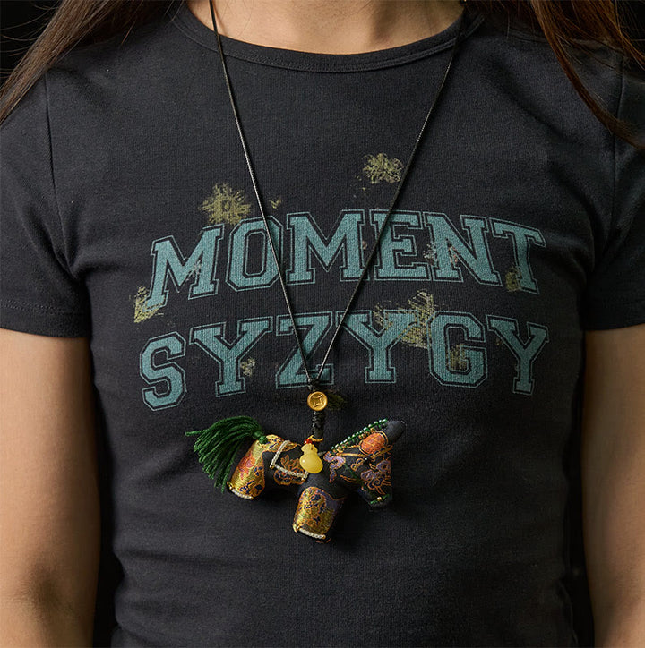 Decorazione da appendere con motivo a giglio in broccato di seta Buddha Stones, Anno del cavallo - image 5