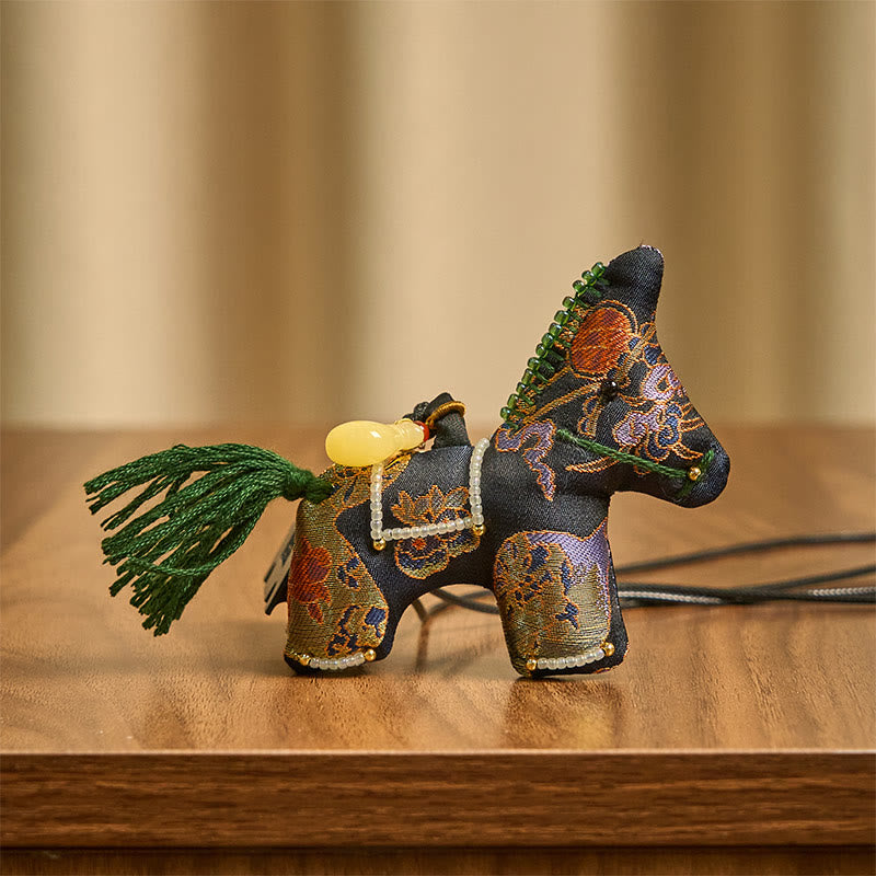 Decorazione da appendere con motivo a giglio in broccato di seta Buddha Stones, Anno del cavallo - image 3