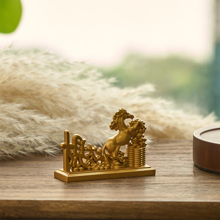 Buddha Stones "Diventa ricco ora" Anno del Cavallo Lingotti Prosperità Decorazione per la casa - image 4