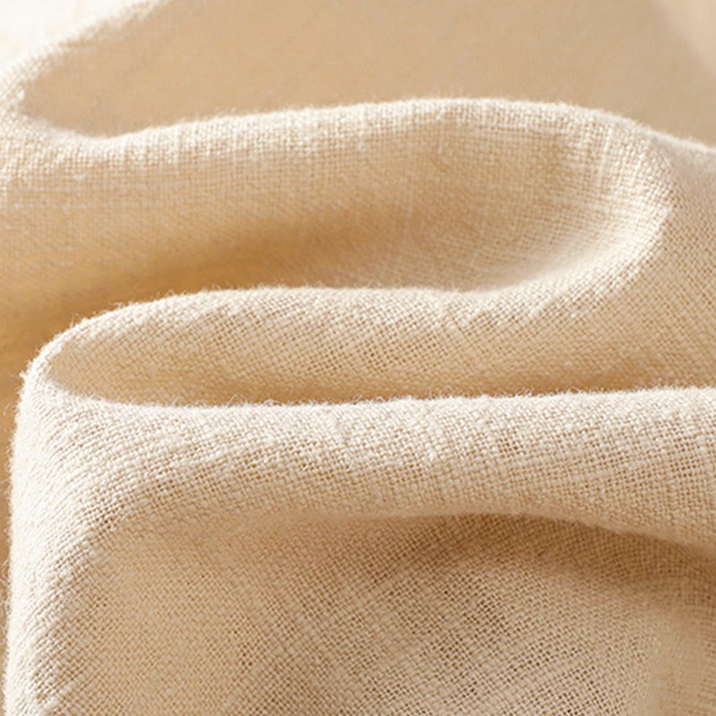 Camicia da donna in lino a maniche lunghe con bottoni cinesi a forma di rana e motivo a contrasto di colore Buddha Stones - image 12