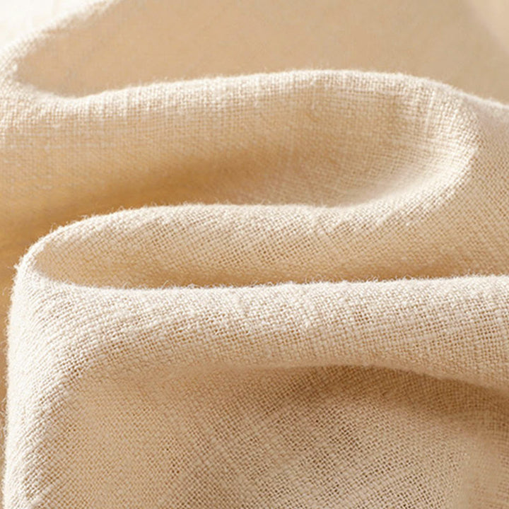 Camicia da donna in lino a maniche lunghe con bottoni cinesi a forma di rana e motivo a contrasto di colore Buddha Stones - image 12