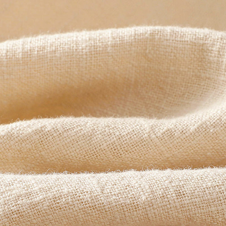 Camicia da donna in lino a maniche lunghe con bottoni cinesi a forma di rana e motivo a contrasto di colore Buddha Stones - image 15