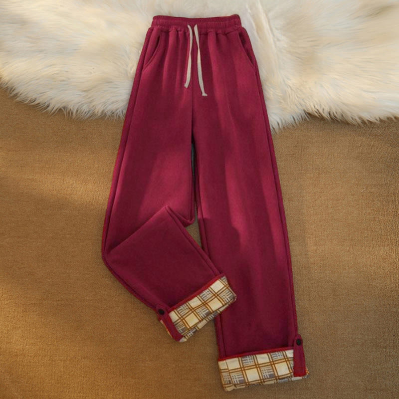 Pantaloni larghi da donna in velluto a coste di cotone patchwork con fodera in pile e tasche Buddha Stones - image 27