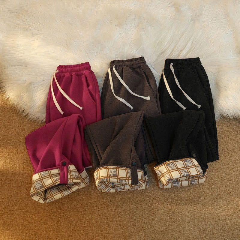 Pantaloni larghi da donna in velluto a coste di cotone patchwork con fodera in pile e tasche Buddha Stones - image 40