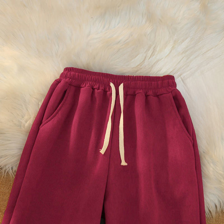 Pantaloni larghi da donna in velluto a coste di cotone patchwork con fodera in pile e tasche Buddha Stones - image 30