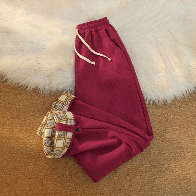 Pantaloni larghi da donna in velluto a coste di cotone patchwork con fodera in pile e tasche Buddha Stones - image 36