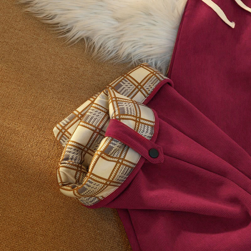 Pantaloni larghi da donna in velluto a coste di cotone patchwork con fodera in pile e tasche Buddha Stones - image 32