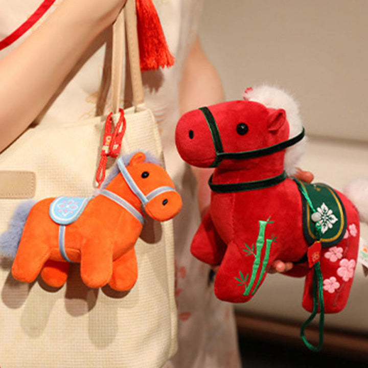 Buddha Stones Anno del Cavallo Bambù Drago Loto Fenice Peluche Bambola Decorazione per la casa - image 12