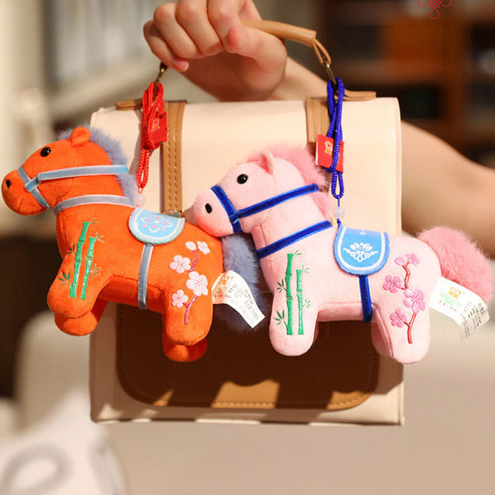 Buddha Stones Anno del Cavallo Bambù Drago Loto Fenice Peluche Bambola Decorazione per la casa - image 9