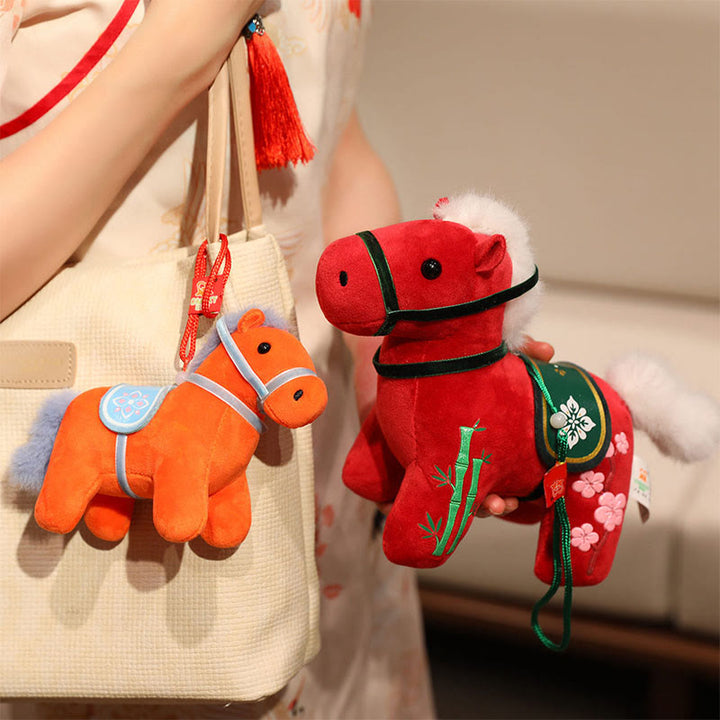 Buddha Stones Anno del Cavallo Bambù Drago Loto Fenice Peluche Bambola Decorazione per la casa - image 5