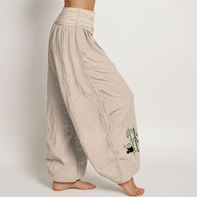 Pantaloni harem da donna in puro cotone con elastico in vita e motivo a Buddha Stones - image 13