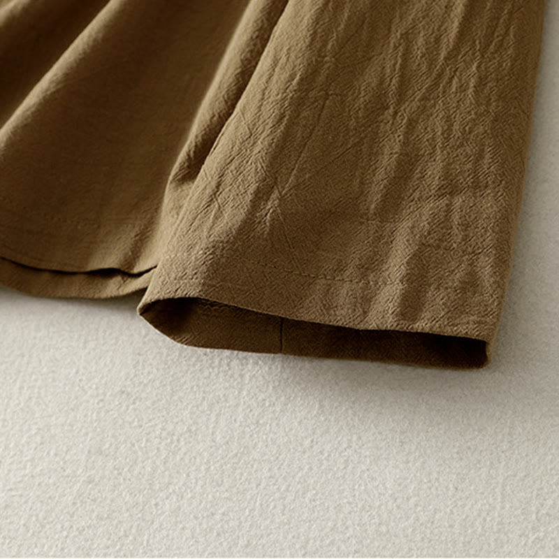 Camicia da donna in cotone a maniche lunghe con bottoni a rana sul davanti asimmetrici Buddha Stones - image 5