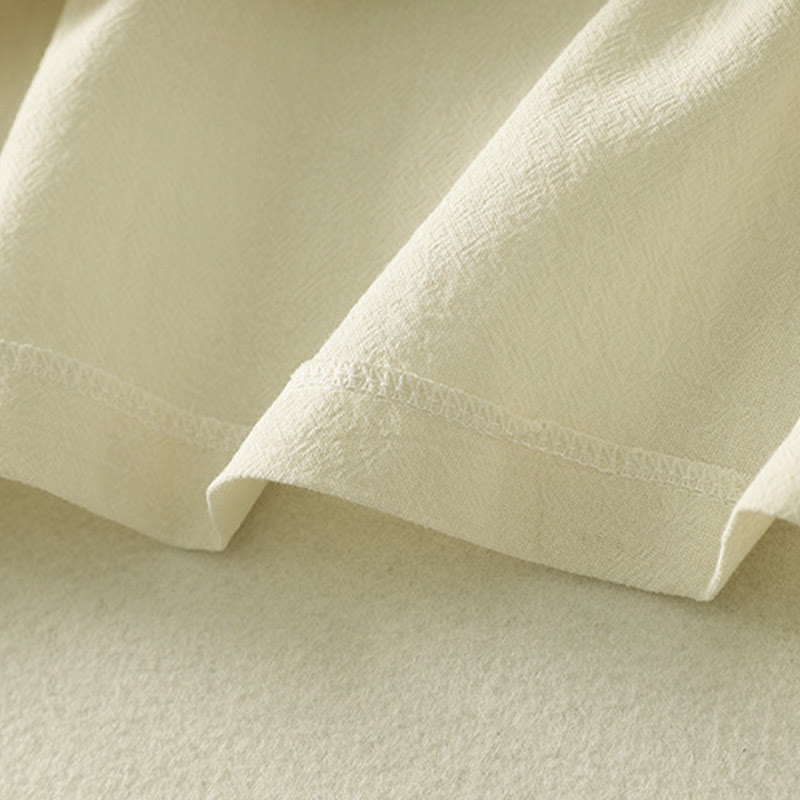 Camicia da donna in cotone a maniche lunghe con bottoni a rana sul davanti asimmetrici Buddha Stones - image 15