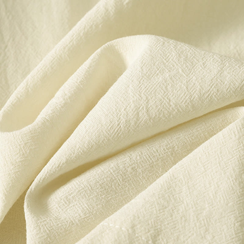 Camicia da donna in cotone a maniche lunghe con bottoni a rana sul davanti asimmetrici Buddha Stones - image 12