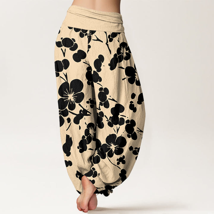 Pantaloni harem da donna con elastico in vita e fiori in puro cotone con Buddha Stones - image 6