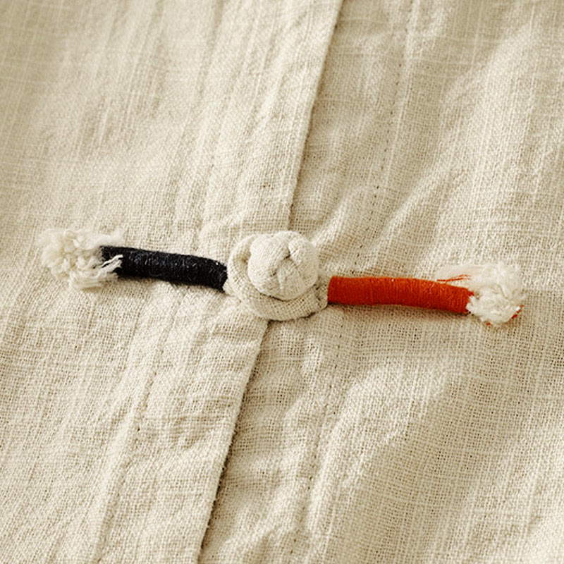 Camicia da donna in cotone e lino Zen con bottoni cinesi e maniche lunghe, motivo Buddha Stones - image 10