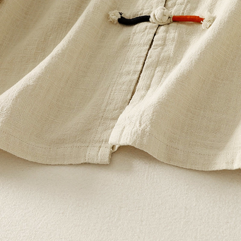 Camicia da donna in cotone e lino Zen con bottoni cinesi e maniche lunghe, motivo Buddha Stones - image 14