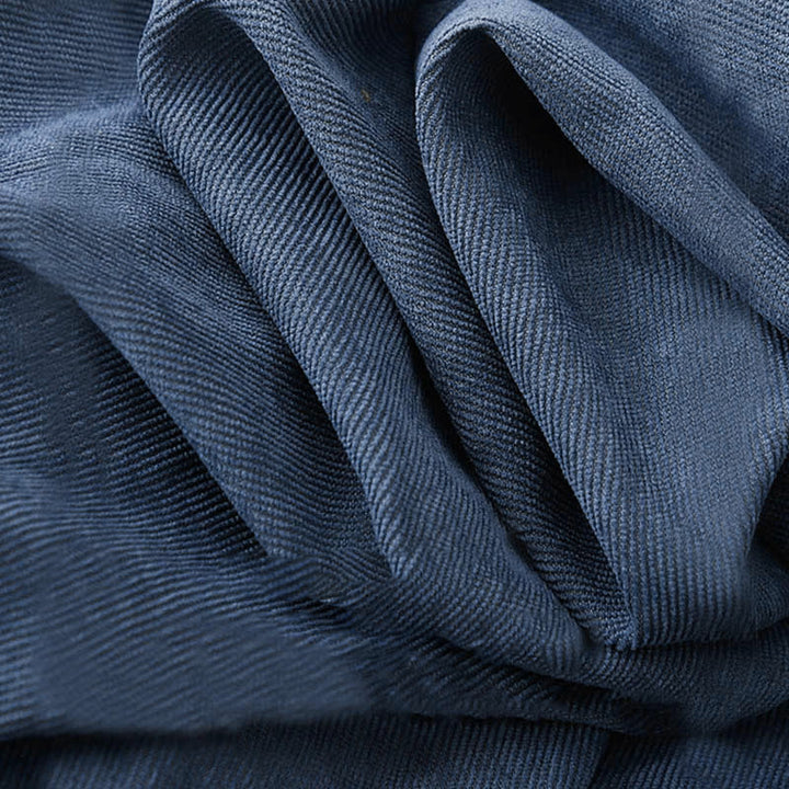 Abito midi in velluto a coste con maniche lunghe e tasche, motivo a bottoni semplici, motivo Buddha Stones Fall - image 6