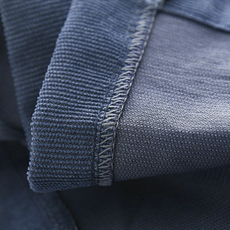 Abito midi in velluto a coste con maniche lunghe e tasche, motivo a bottoni semplici, motivo Buddha Stones Fall - image 10