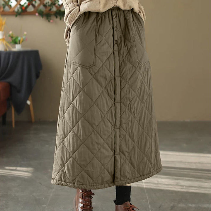 Gonna da donna Buddha Stones in cotone imbottito termico, lunghezza 7-8, con tasche - image 1