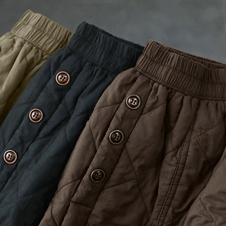 Gonna da donna Buddha Stones in cotone imbottito termico, lunghezza 7-8, con tasche - image 15