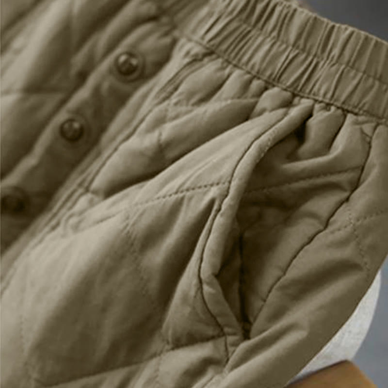 Gonna da donna Buddha Stones in cotone imbottito termico, lunghezza 7-8, con tasche - image 6