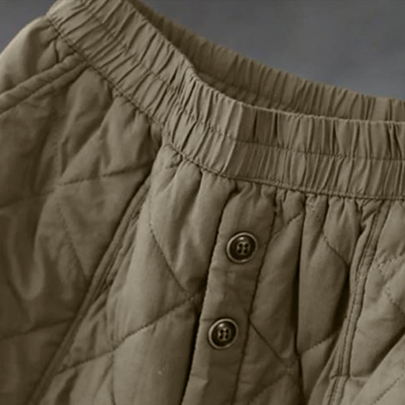 Gonna da donna Buddha Stones in cotone imbottito termico, lunghezza 7-8, con tasche - image 3