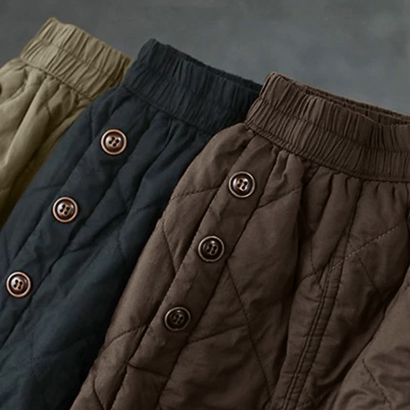 Gonna da donna Buddha Stones in cotone imbottito termico, lunghezza 7-8, con tasche - image 15