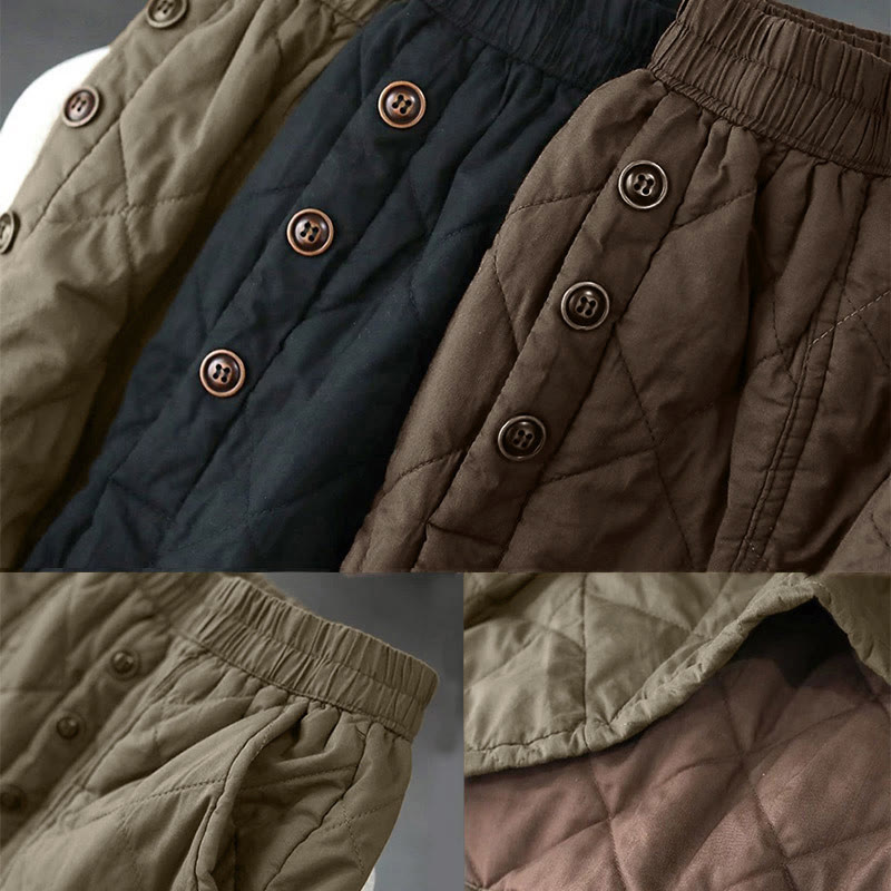 Gonna da donna Buddha Stones in cotone imbottito termico, lunghezza 7-8, con tasche - image 16