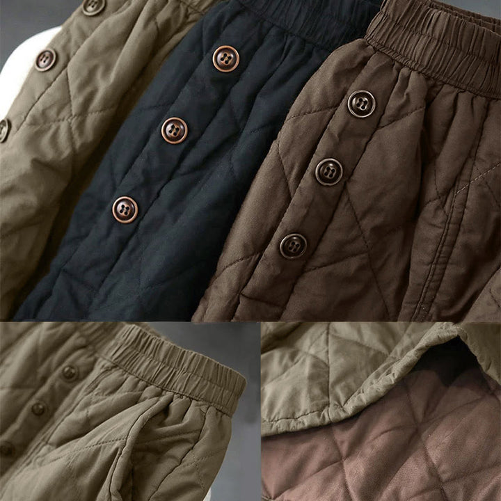 Gonna da donna Buddha Stones in cotone imbottito termico, lunghezza 7-8, con tasche - image 16