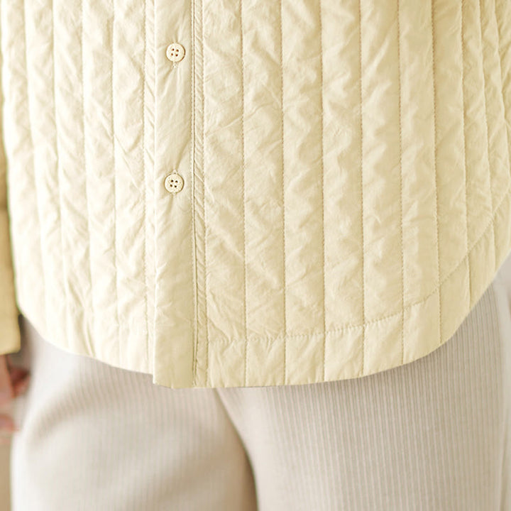 Giacca termica in cotone a maniche lunghe con colletto rialzato e design semplice da donna Buddha Stones con tasca - image 15