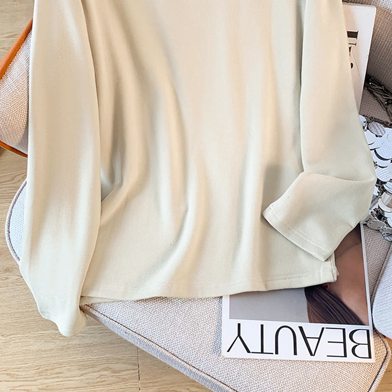 Camicia da donna in cotone a maniche lunghe con colletto rialzato e bottoni a rana, tinta unita, motivo Buddha Stones Spring - image 10