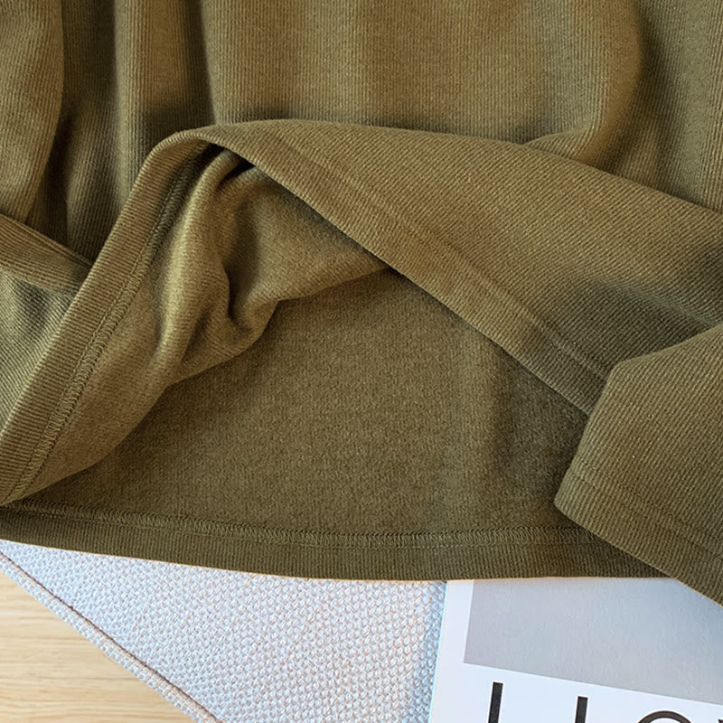 Camicia da donna in cotone a maniche lunghe con colletto rialzato e bottoni a rana, tinta unita, motivo Buddha Stones Spring - image 22