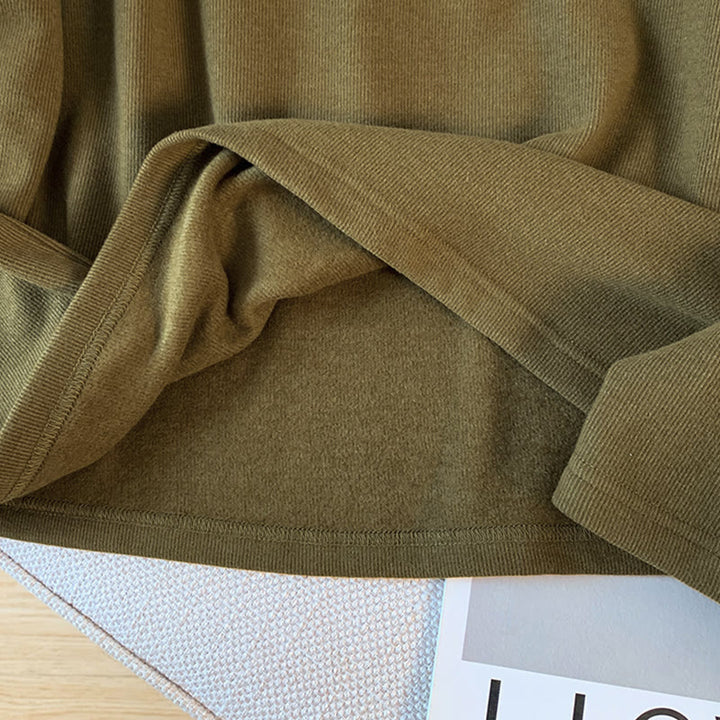 Camicia da donna in cotone a maniche lunghe con colletto rialzato e bottoni a rana, tinta unita, motivo Buddha Stones Spring - image 22