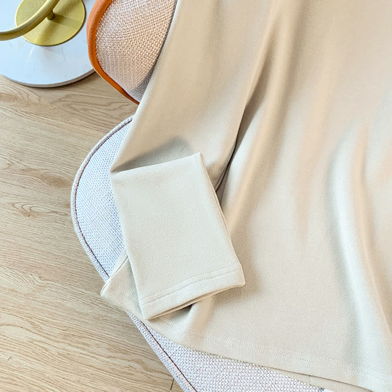 Camicia da donna in cotone a maniche lunghe con colletto rialzato e bottoni a rana, tinta unita, motivo Buddha Stones Spring - image 11