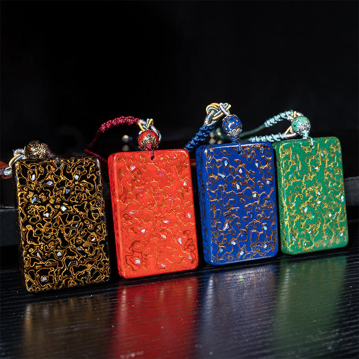 Collana con ciondolo di protezione in legno di sandalo laccato Buddha Stones realizzate a mano - image 23