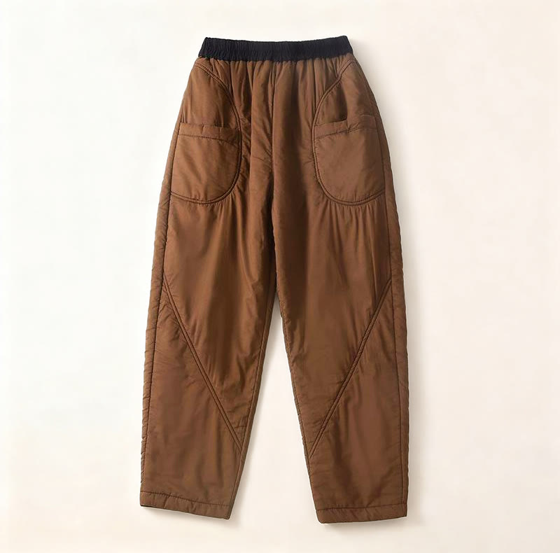 Pantaloni harem spessi con elastico in vita e tasche, modello invernale semplice da donna Buddha Stones - Perù - US8-10, UK/AU12-14, EU40-42 (2XL) - image 0