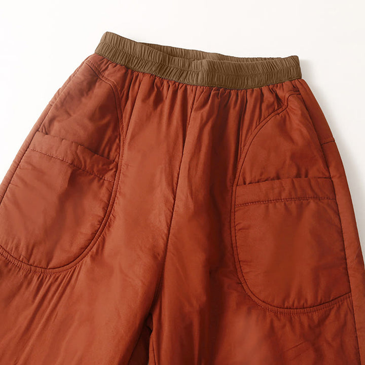 Pantaloni harem spessi con elastico in vita e tasche, modello invernale semplice da donna Buddha Stones - image 7