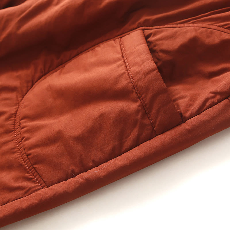 Pantaloni harem spessi con elastico in vita e tasche, modello invernale semplice da donna Buddha Stones - image 9