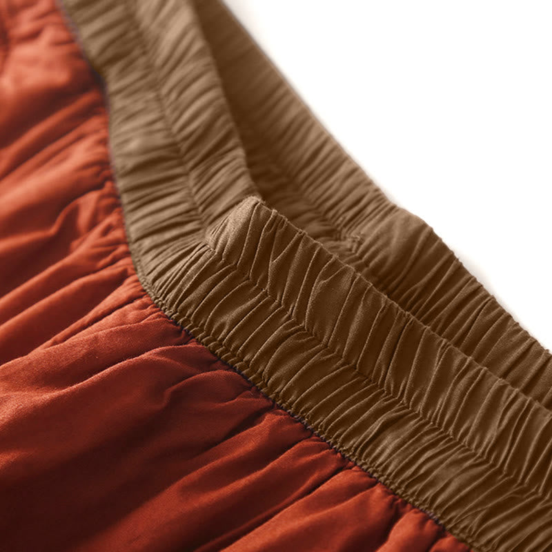 Pantaloni harem spessi con elastico in vita e tasche, modello invernale semplice da donna Buddha Stones - image 8